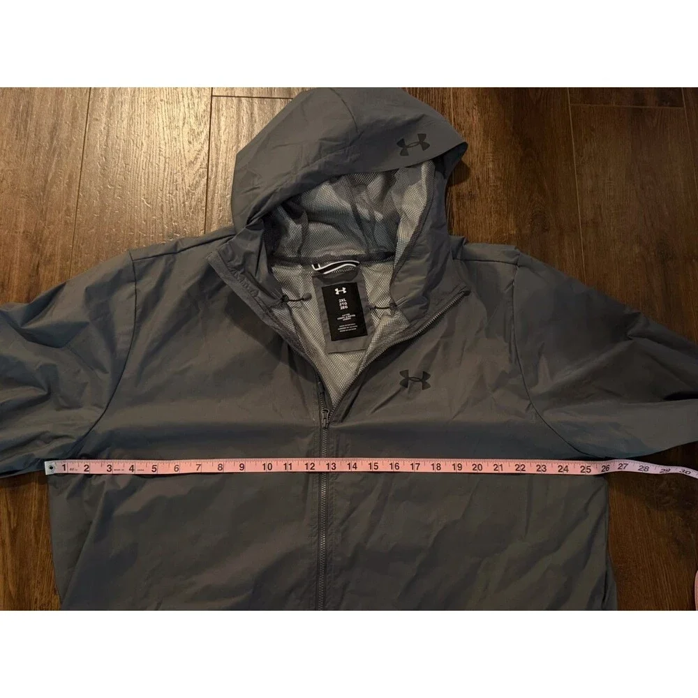 Under Armour Men's Storm Forefront Rain Jacket NWT Gray Hooded Waterproof XXL